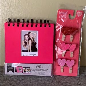 🐰Mini Instax Instant Film Album & wood clips NEW